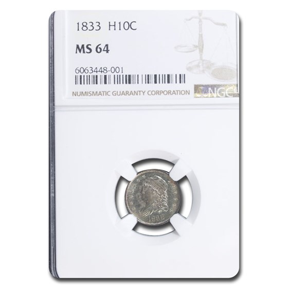 1833 Capped Bust Half Dime MS-64 NGC 1833 Capped Bust Half Dime MS-64 NGC